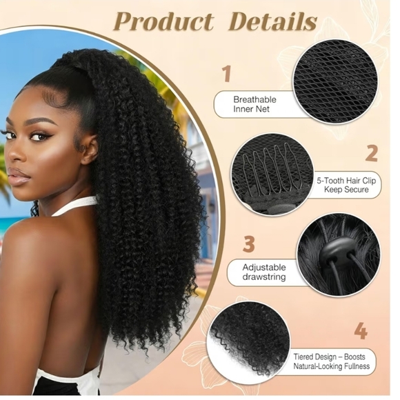 Drawstring Ponytail Extension 22" - Picture 5 of 8